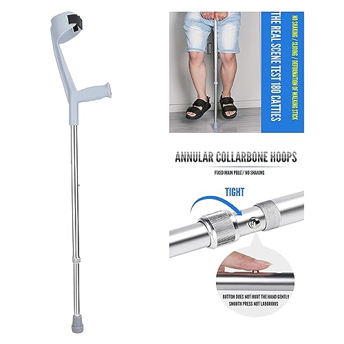 Image of Elbow Crutch For Walking /Patients /Fractured Leg /Injured People With Adjustable Height For Men And Women (Silver)