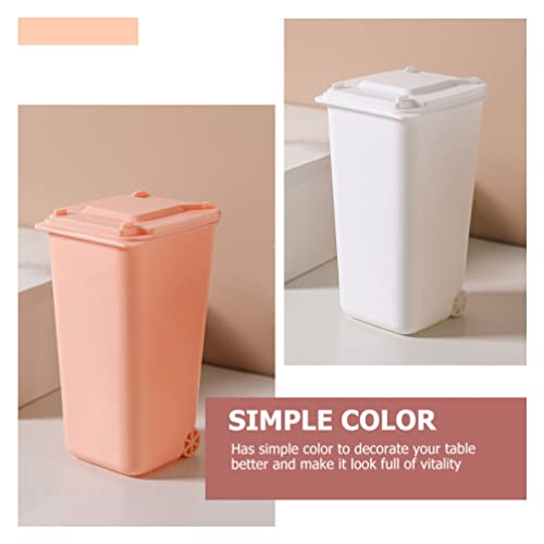 Image of GANAZONO Desk Trash can with Lid Mini Desk Trash can for Desktop can with Lid Pen Holder for Office Home School 6.29 X 3.93 X 2.55 in 4 Pack