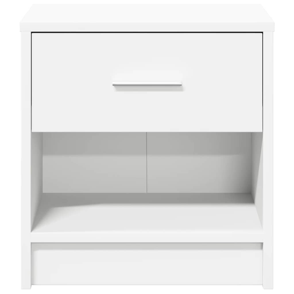 Stabiler Nachttisch aus Holzwerkstoff mit Schublade und offenem Fach für Stauraum, feuchtigkeitsbeständig und pflegeleicht, ideal für Schlafzimmer
