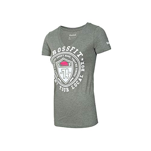 Reebok Crossfit Z85893 haut col en V respirant gris anti-frottement pour le sport