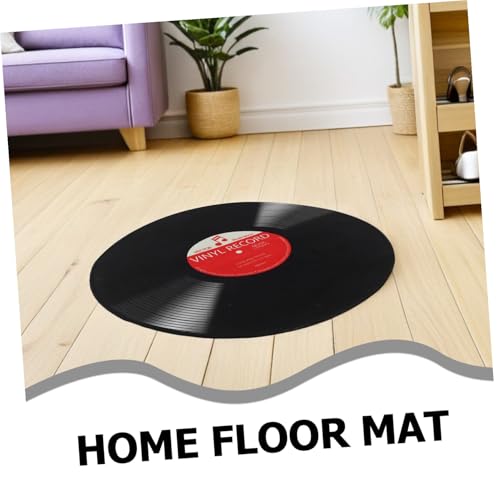 Tapete redondo vinilo 58 cm diseño música antideslizante miniatura 4