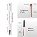 Bueart Design PRECISION ULTRA THIN Duo Angled Eyebrow Brush with Spoolie Eyelash Brush Professional Slanted Flat Angle Double Ended Eyeliner Brush and Spiral Mascara Brush (White & Rose Gold)