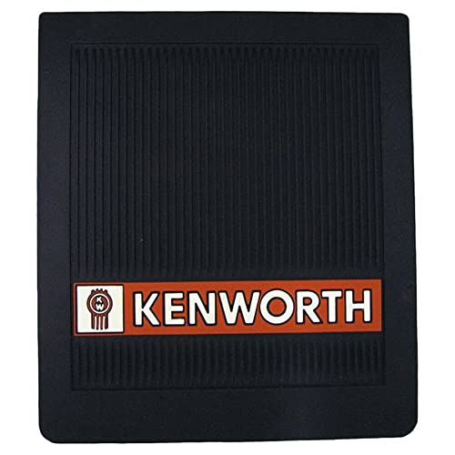 Image of Kenworth Trucks MF-0003K 16 inch x 14 inch OEM Ribbed Front Fender 1 /4 inch Thick Black Mud Flaps-Set of 2