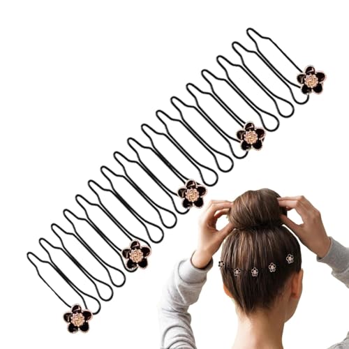 Image of Stretchy U-Shape Invisible Hair Clips - Flexible Hair Finishing Comb & Styling Tool for Secure Hold and Cute Hairstyles