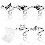 MARFOREVER 5 Pcs Crochet Rings for Crocheting, Adjustable Crochet Tension Rings for Finger, Yarn Guide Accessories for Crocheters Knitters Mother Grandma Gifts with Box