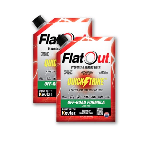 Image of QuickStrike Tire Sealant - Off-Road Formula - New & Improved - Prevents Flat Tires - Seals Leaks - Contains Kevlar - Tubeless Tire Sealant - 32-Ounce Bag - Pack of 2