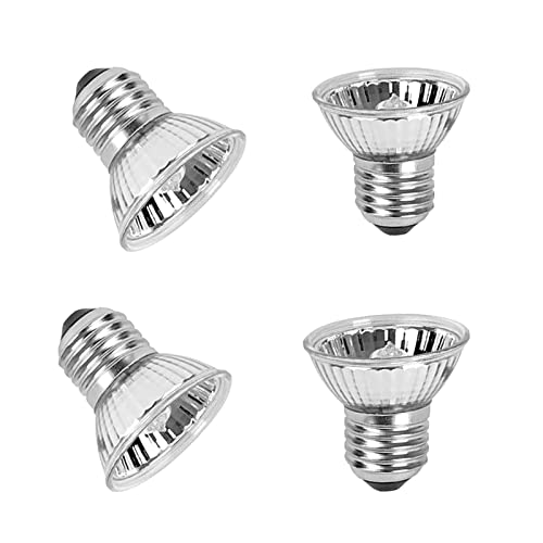 50W Dimmbar Wärmelampe Terrarium Heizlampe Glühbirne Schildkröte UVA UVB E27 Reptile Vollspektrum Lampe 220-240V Haustier Heizlampe Sonnenlicht für Eidechsen schildkröten Schlangen (4 Stück) Cover
