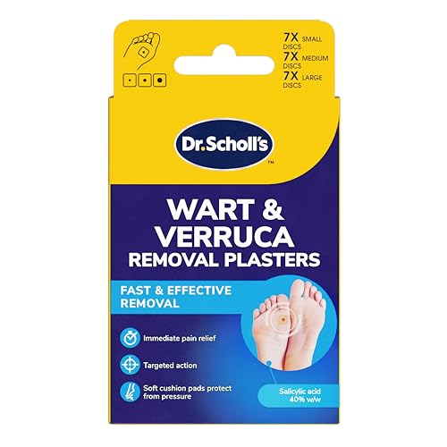 Dr. Scholls Wart and Verruca Removal Plasters Pack of 21 Fast and Effective Verruca Treatment and Wart Remover Immediate Pain Relief Washproof Plasters