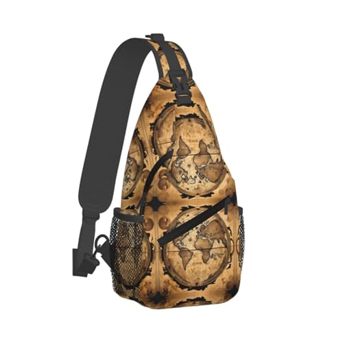 Mochila bandolera ligera con mapa antiguo para viaje miniatura 2
