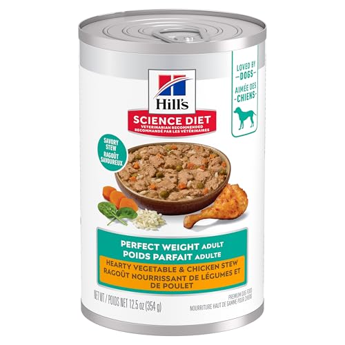 Hill's Science Diet Adult Perfect Weight Canned Dog Food, Hearty Vegetable & Chicken Stew 12 x 354 g Can image 1