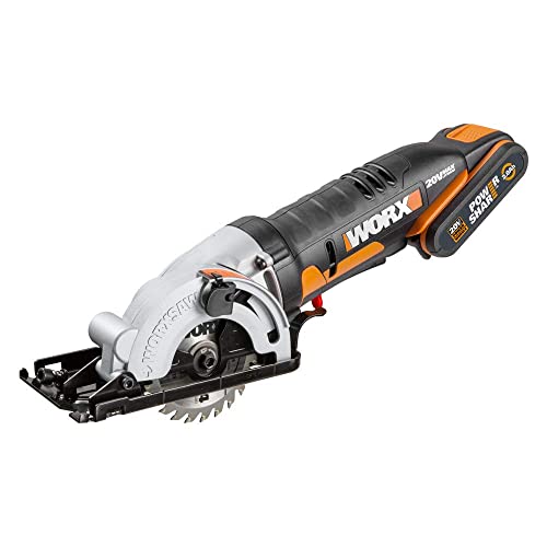 WORX 20V Akku-Kreissäge WX527, PowerShare, 2,0Ah, 85mm Einstechen, Einhandbedienung, Schnitttiefe 27 mm, schnelle Tiefeneinstellung, 2500 / min, 18V – Bild 6