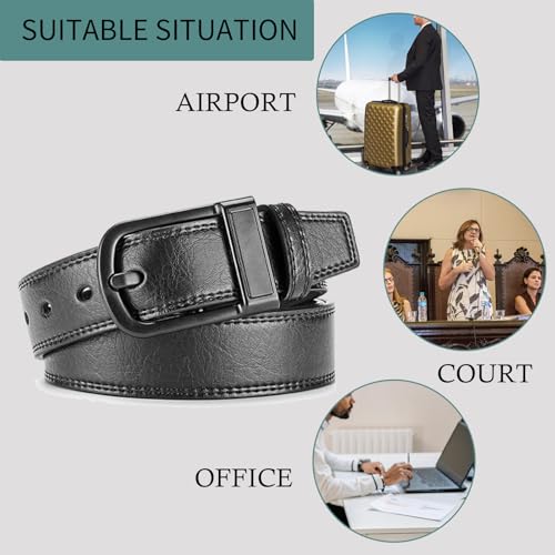 Nickel and Metal Free Hypoallergenic Leather Tsa Approved Belt for Men with Plastic Buckle Airport Friendly4