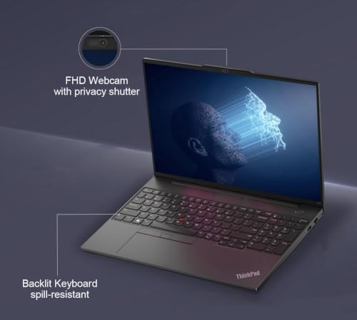 Image of Lenovo ThinkPad E16, 16 inch Touchscreen, Ultra 7 155U, 16GB DDR5, 512GB SSD | Business AI PC Laptop, FHD+ Anti-Glare, Intel 12-Core, Numeric Keypad, Webcam, Thunderbolt 4, Ethernet, Backlit, Win 11 Pro
