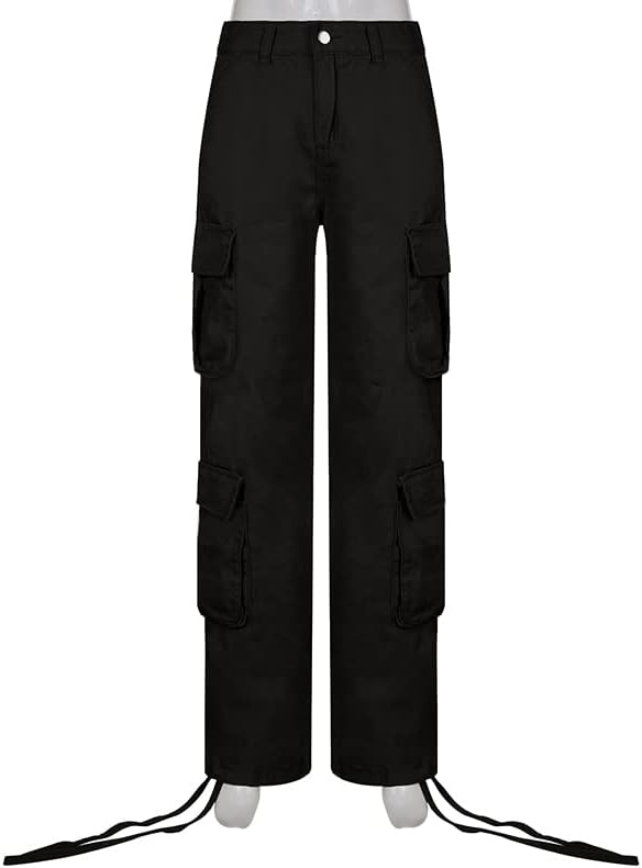 QYANGG Baggy Cargo Pants Women High Waist Pants for Women Loose Pocket Jogger Straight Wide Leg Y2K Cargo Pants - Image 4