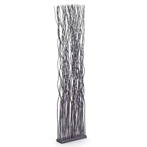DESIGN DELIGHTS Weiden RAUMTEILER Wave | Weidenholz, 170x40cm (HxB) | Paravent aus Weidenzweigen, Raumtrenner, Stellwand, Raum Trennwand | Farbe: braun