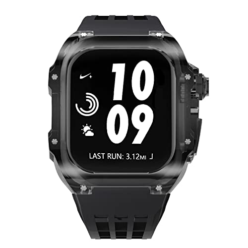 Kit modification Apple Watch 45 mm bracelet fluorescent coque agate 44 mm