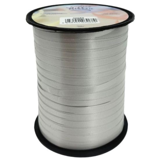 500M x 5MM Curling Ribbon for Balloons, Gifts & Crafts  Vibrant Colors, Easy to Curl - (Silver, 1 Roll)