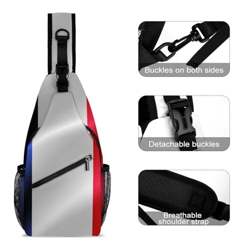 Fashion Chest Pack Travel Shoulder Bag, Flag of France Small Cross Body Sling Bag For Women Men3