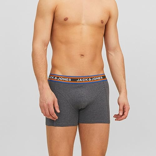JACK & JONES Herren Unterhosen Shorts Boxershorts Trunks 3er Pack, Farbe:Mehrfarbig, Wäschegröße:M, Artikel:- Navy Blazer/dgm/exub – Ansicht 2