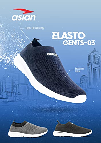 Image of ASIAN Men's Elasto-03 Grey Walking Shoes,Running Shoes,Gym Shoes, Fabric Sports Shoes (UK-9)