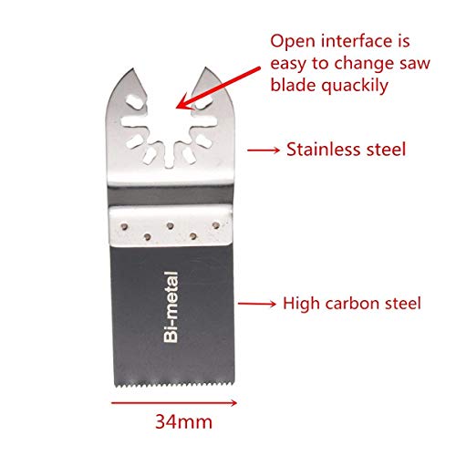 Diagtree 20 Pcs Bi-Metal Oscillating Multitool Quick Release Oscillating Saw Blades Fits Fein Multimaster, Porter Cable, Black&Decker, Bosch Craftsman, Ridgid, Makita, Milwaukee, Dewalt Etc #TOP2