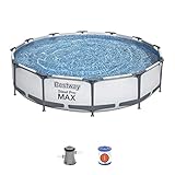 Bestway 56416 - Piscina Desmontable Tubular Steel Pro Max 366x76 cm Depuradora de Cartucho 1.249 litros/hora, Color Multicolor, 150x38x75 cm