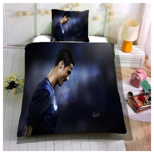 Fußball Bilder Cristiano Ronaldo Bettwäsche Sets 135x200cm,Schlafkomfort Bettbezug mit 1 Kissenbezug 80 x 80cm Mikrofaser,2-Teiliges Set 2 GOLETULD Bettwäsche135x200 Fußballstars Bettwäsche Set Microfaser Bettbezug Mit Kissenbezug 80x80 Mit Reißverschluss