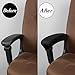 Guduling 2-Pack Desk Chair Arm Covers,Black Office Chair Arm Rest Cover,Stretchable & Removable Universal Arms Rest Covers for Office Chairs, Gaming & Desk Chairs, Soft Plush Cushion Against Wear