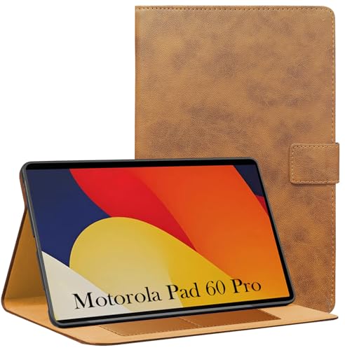 Image of Jkobi Flip Cover Folio Cover for Motorola Moto Pad 60 Pro 12.7 Inch (PU Leather | Multi-Angle Smart Stand | Card Storage Slots | Silicone Back Pouch)