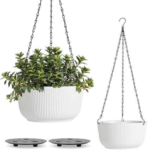 T4u Maceta Colgante de 20cm, macetas Colgantes de Interior para Plantas, contenedores de Plantas con Orificio de Drenaje,...