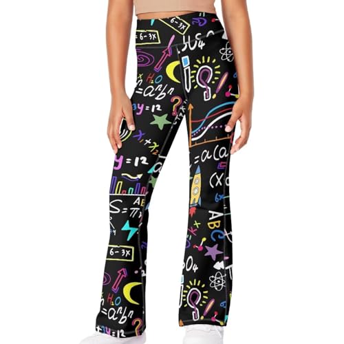 Image of Girls Flare Leggings 5-14T Cute Bell Bottoms for Girl Yoga Pants for Gym