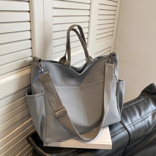 Womens Simple Crossbody Bag Solid Color Student Bag Large Capacity Shoulder Bag4