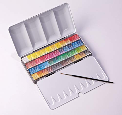 Sennelier L'aquarelle French Watercolor Paint, Metal Set Of 48 Half Pans #TOP4