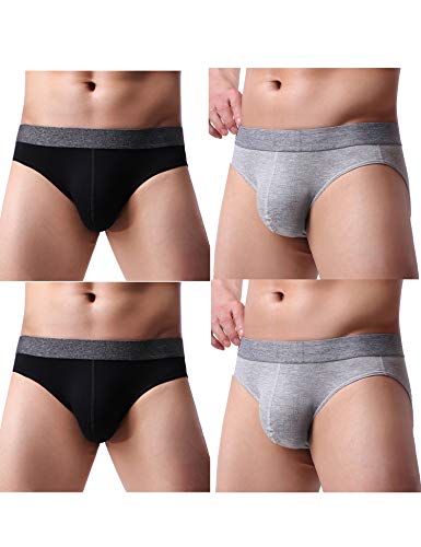 Avidlove Men's Modal Underwear Soft Lightweight Pouch Briefs with Waistband 4-Packs