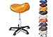 Tabouret réglable à roulettes - Diverses Couleurs au choix - 360 ° rotatif - ergonomique - PU roues pour tous les étages - Aucun outil requis (Jaune)