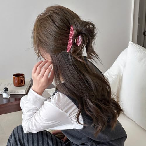 Pinza de cabello acrílica con diseño de lunares miniatura 7