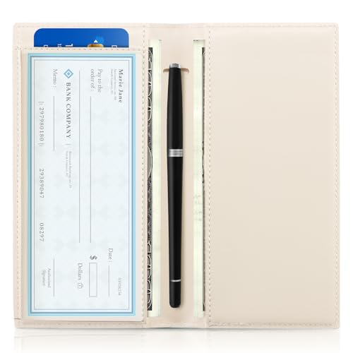 Image of CoBak Checkbook Cover for Women & Men - PU Leather Case with RFID Blocking | Classic Design Check Book Holder for Personal and Business