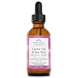 HERITAGE STORE Castor Oil & Tea Tree Oil Clarifying Scalp Treatment - Hair and Scalp Oil - w/Black Castor Oil, Organic Castor Oil, Jojoba Oil, Argan Oil - Hypoallergenic, Vegan, 60-Day Guarantee, 4oz