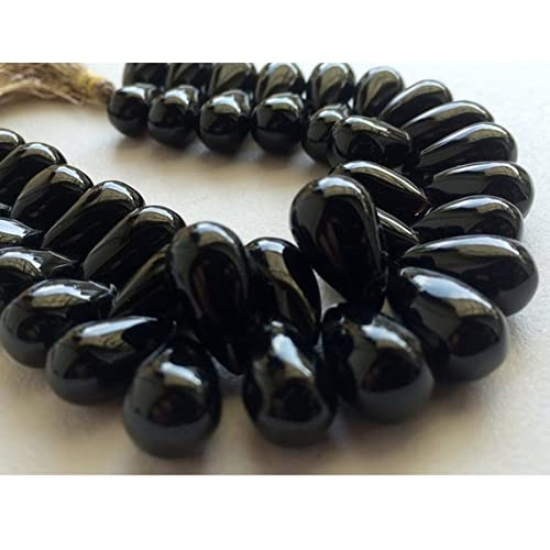 Black onyx smooth drop briolettes AAAgems de qualité supérieure