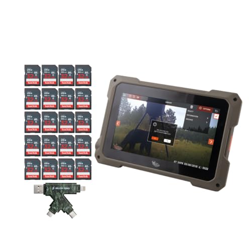 Image of Wildgame Innovations 7-Inch HD Backlit TFT Touchscreen Trail Pad Tablet | Bundle includes Card Reader, 32GB Ultra SDHC UHS-I Memory Card (20-Pack), (22 items)