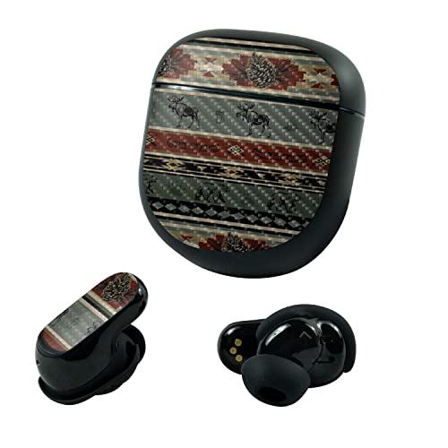 Image of MightySkins Carbon Fiber Skin Compatible With Bose QuietComfort Earbuds II (2022) - Cabin Stripes | Protective, Durable Textured Carbon Fiber Finish | Easy To Apply and Change Styles | Made in the USA