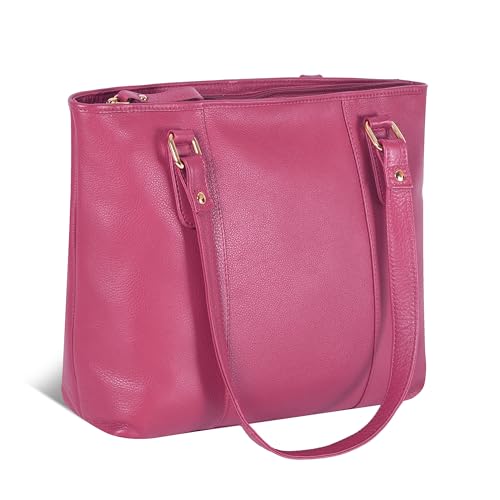 Image of Leather Purse For Women - Real Leather Tote For Women - Ladies Shoulder Handbag For Work, Travel, Casual Use