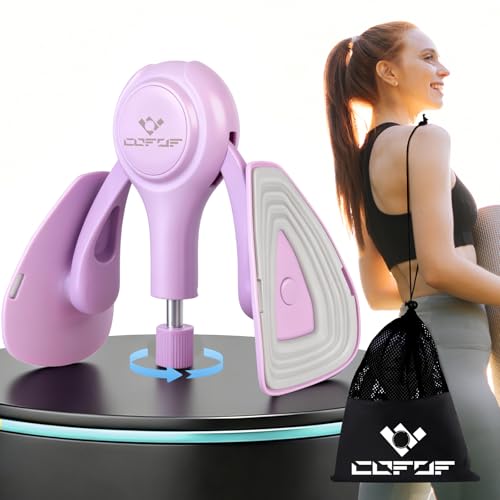 Thigh Trainer for Women, 15-70LB Adjustable Resistance Inner Thigh Exerciser for Pelvic Floor Muscle Repair, Thigh Trainer Kegel Exercise for Shaping, Yoga & Weight Loss at Home Gym - Purple