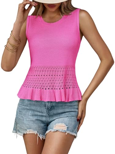 Image of Saodimallsu Womens Crochet Tank Top Sweater Vest