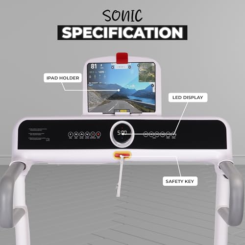 Image of Sonic 5 HP Peak BLDC Motorized Treadmill| 20 Level Auto Incline |16 Km /Hr Max Speed | 150 Kg User Weight | Home use