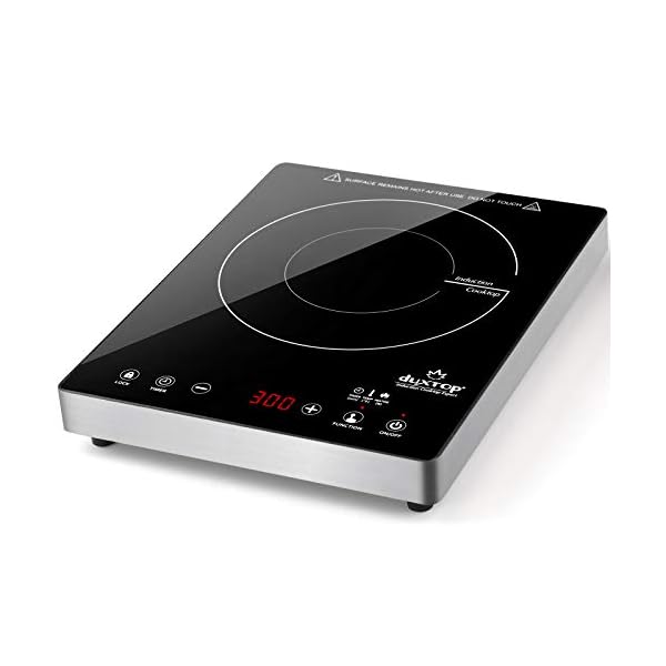 Duxtop Portable Induction Cooktop, High End Full Glass Induction Burner with Sensor Touch, 1800W Countertop Burner with Stainless Steel Housing, E200A, Black