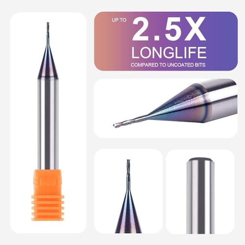 Image of SpeTool 1 /32 Inch Cutting Diamter Upcut Spiral Router Bit 1 /4 Inch Shank with TAC Coated Carbide CNC Router Bit End Mill Woodworking Slot Carving Engraving Tool