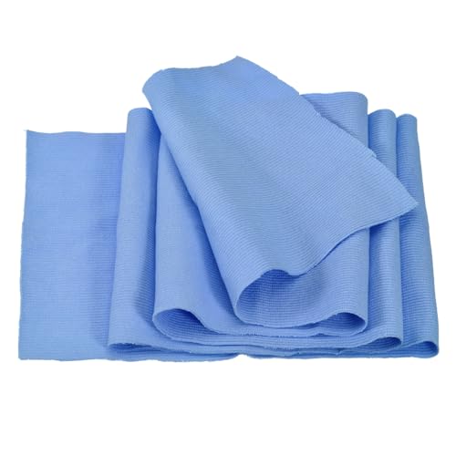 Image of MECCANIXITY 39 inch Elastic Cuffs Ribbed Trims Cotton Fabric Knit Rib Stretch Tape Cuff Sleeve Waistband for Sewing, 6 inch Wide Sky Blue