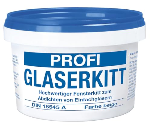 Baufan Profi Glaserkitt - 750g, beige I Fensterkitt zum Abdichten von Einfachgläsern in Holz- & Metallrahmen I In praktischer Runddose