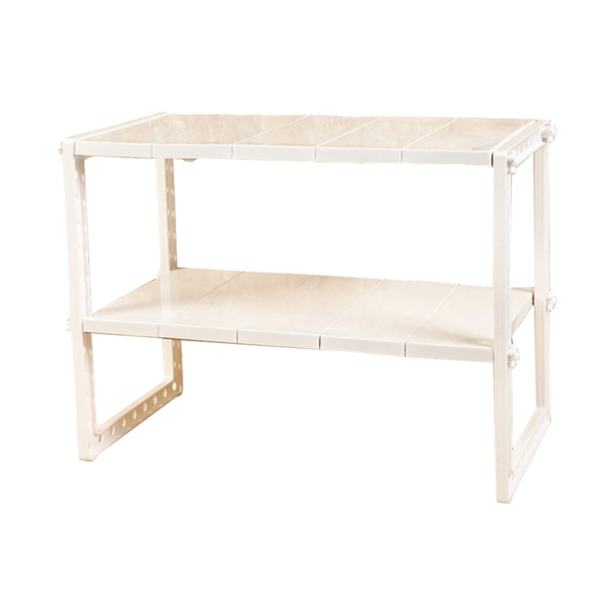 Organizador de Estantes de Acero Inoxidable y Plástico para Cocina, 2 Niveles 10 Estantes Extraíbles, Ahorro de Espacio y Fácil Instalación para Sala y Hogar